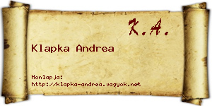 Klapka Andrea névjegykártya